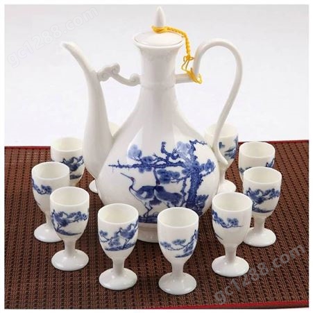 中式创意陶瓷酒具青花瓷11件酒具套装礼品