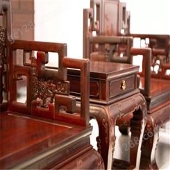嘉宏阁 太师椅加厚圈椅 榫卯结构中式红木椅子 花梨木办公桌回收