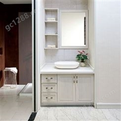 百和美卫生间收纳全铝浴室柜 铝合金型材浴室柜洗漱台洗脸台带镜子