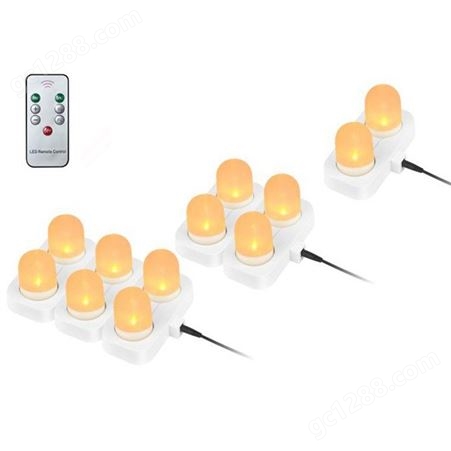 晶荣JR-WCL2暖白LED无线充电茶蜡家居创意装饰2个装