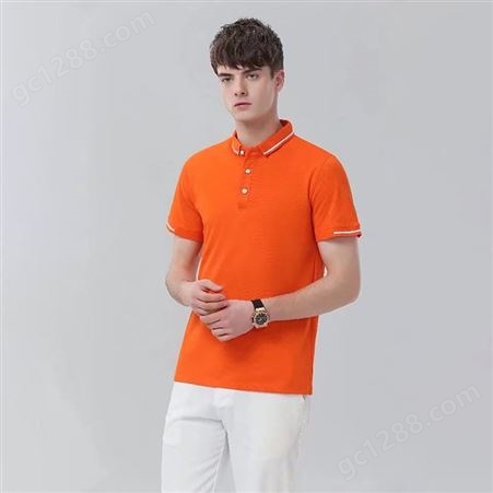 HM529款橙色polo衫 南昌T恤衫 广告衫定制 工作服厂家 文化衫