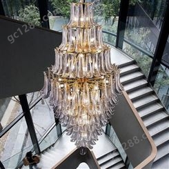 新款意式艺术玻璃大吊灯设计师款复式楼唯美客厅灯现代别墅吊灯