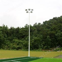 仙桃市足球场灯杆设计 优格12米220mm口径球场灯杆配LED光源
