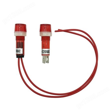 塑料带线氖泡LED指示灯 XDN1低压电器设备口径10mm微型指示灯泡
