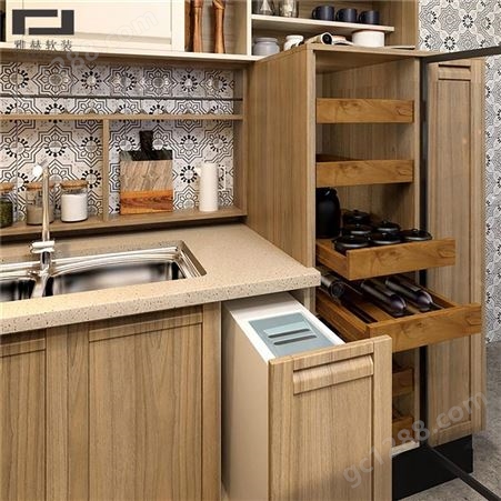 雅赫软装 定制现代简约整体厨柜 经济实用厨房橱柜定做