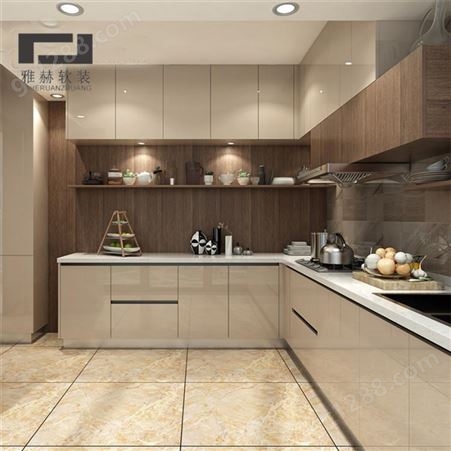 南京整体橱柜定制 实木板材整体厨房 现代简约 雅赫软装