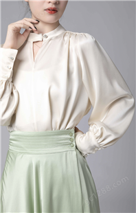 2022年中国风长袖衬衫女醋酸丝滑感缎面衬衣气质高级感上衣