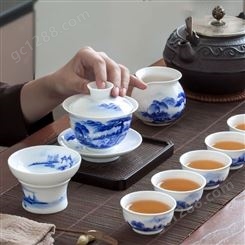 新中式陶瓷茶具套装 广告*实用礼品茶壶定制
