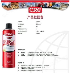 米思米 CRC希安斯PowerLube路路通多用途防锈润滑剂PR05005CW