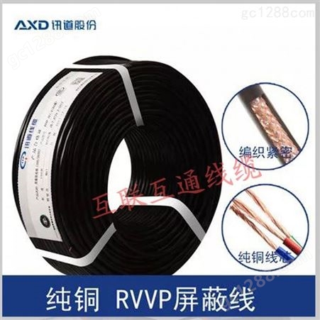 四川厂家现货供应RVVP多芯电线电缆 讯道国标RVVP 2*0.5屏蔽电源线价格
